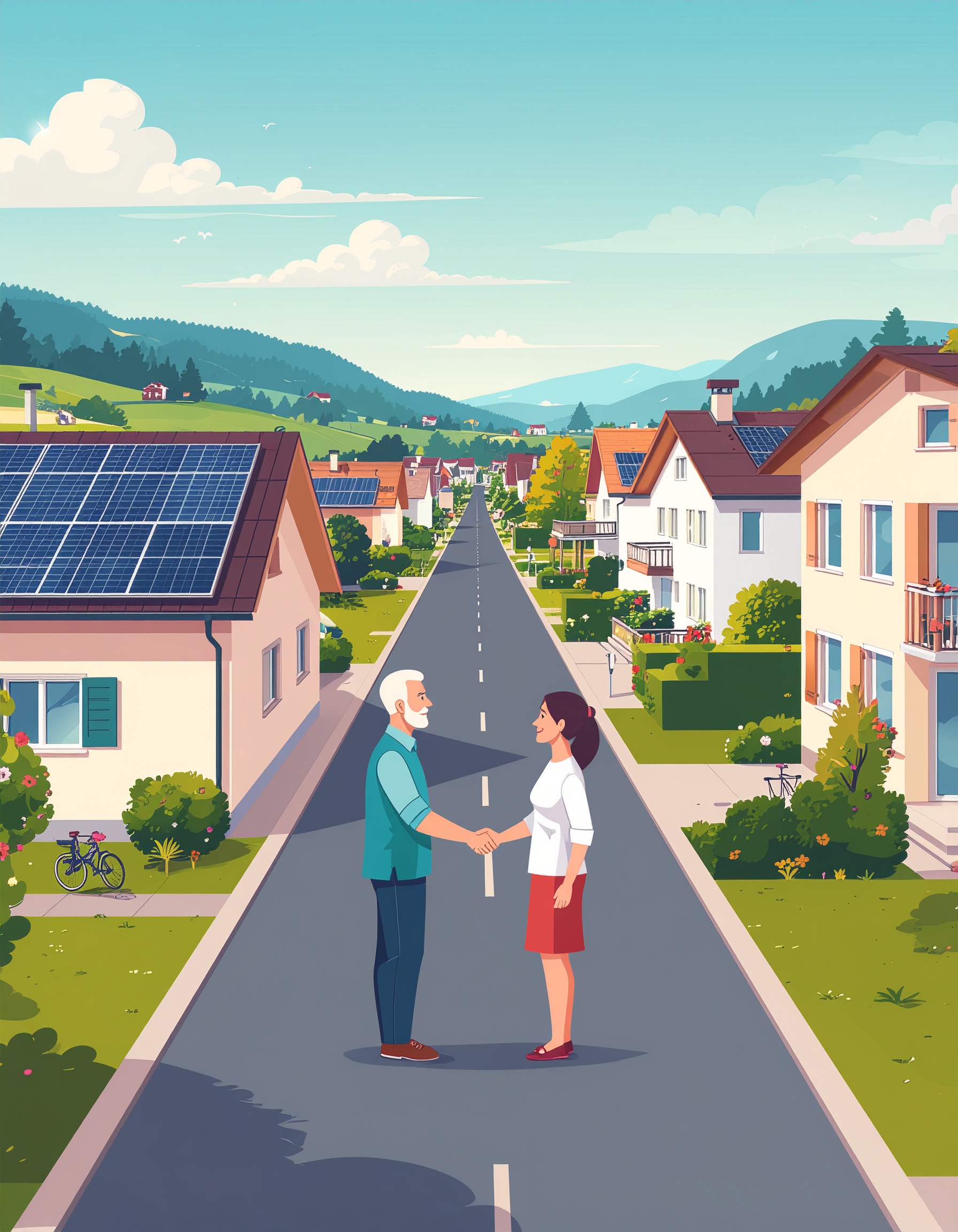 Visualisierung Lokale Elektrizitätsgemeinschaften in einem Wohnquartier